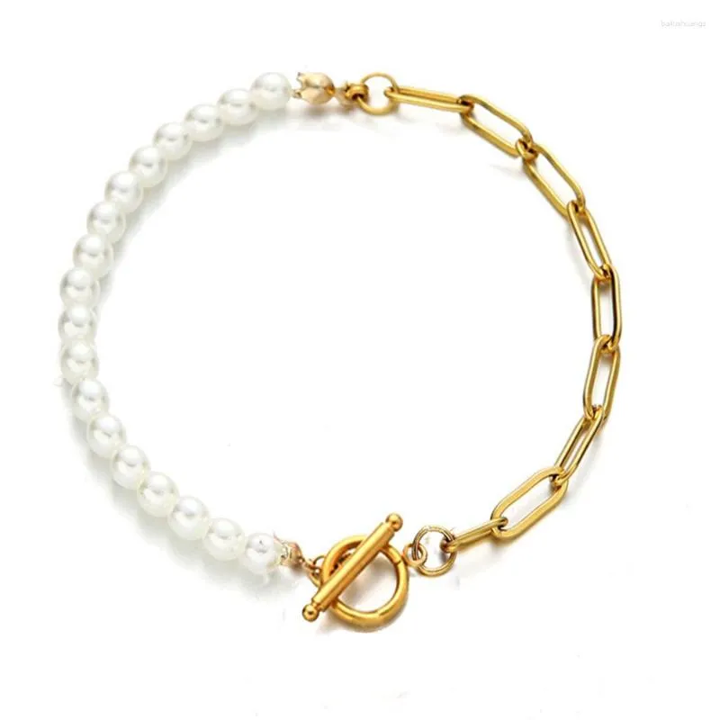 Beaded Strand Classic Pearl Armband Fashion Women Metal Chain OT Buckle Creative Design Personlighet Girl Bangle Accessories Jew