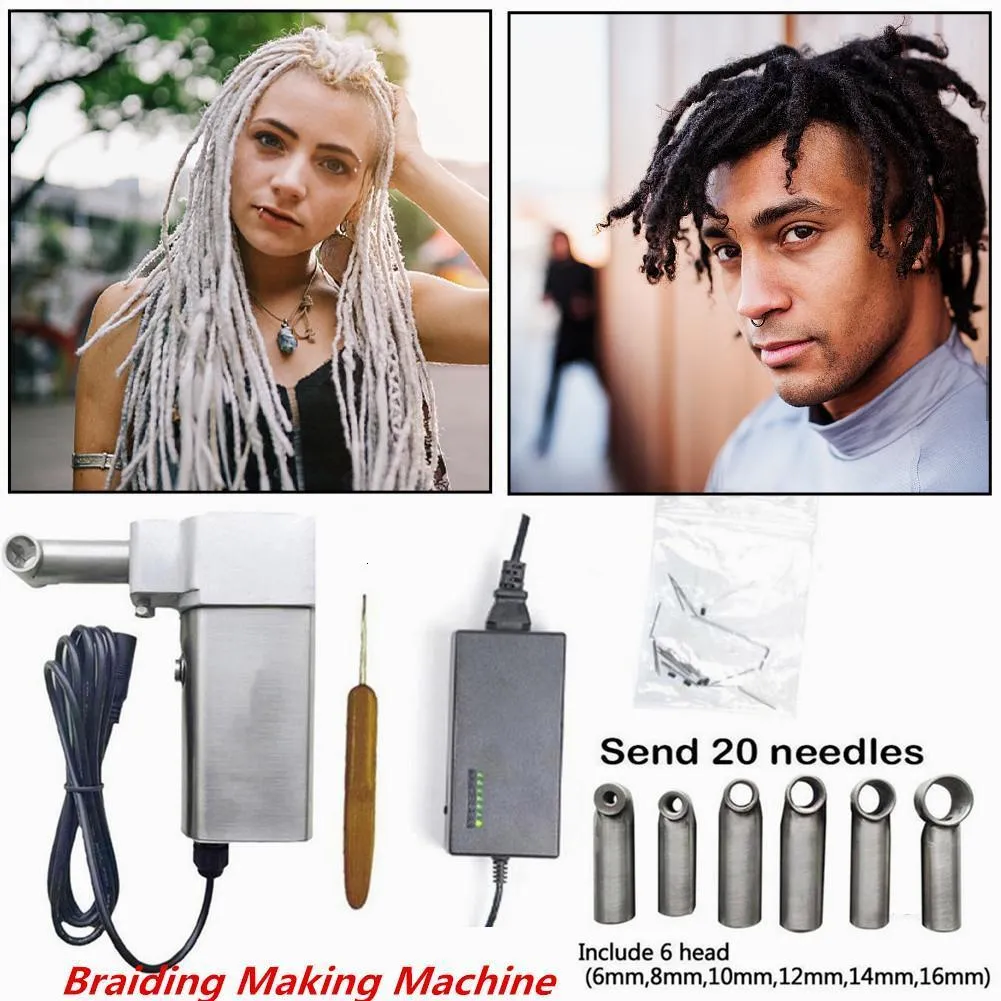 Conectores UE Plug Mini Handheld Portátil Deadlocs Crochet Trança Fazendo Máquina Para Rápido Fácil DIY Dreadlocks Trança Extensões de Cabelo 230906