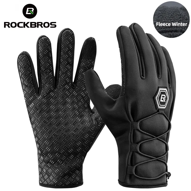 Cycling Gloves Rockbros sarung tangan musim gugur sepeda bulu termal tahan angin dengan S077 6 hangat untuk bersepeda MTB 230905