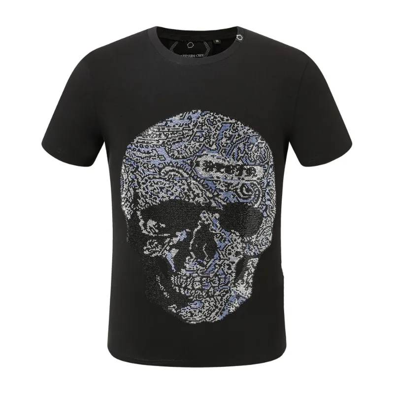 Hot Phillip Plain Men T Shirt Designer Pp Skull Diamond T-shirt krótkie rękawie Niedźwiedzie tygrysy Tiger Tee Tee Wysokiej jakości czaszki T Shirt Tops P2130