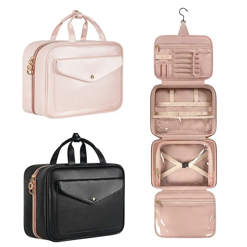 Cosmetic Bags Cases PU Leather Makeup Bag Large Capacity Travel Tote Waterproof Toiletries Storage Ladies Beauty Organizer 230905