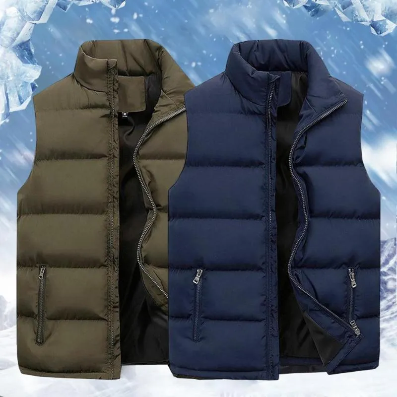 Men's Vests Trendy Sleeveless Jacket Thicken Male Warm Pockets Coat Waistcoat Autumn Winter Men Vest Streetwear