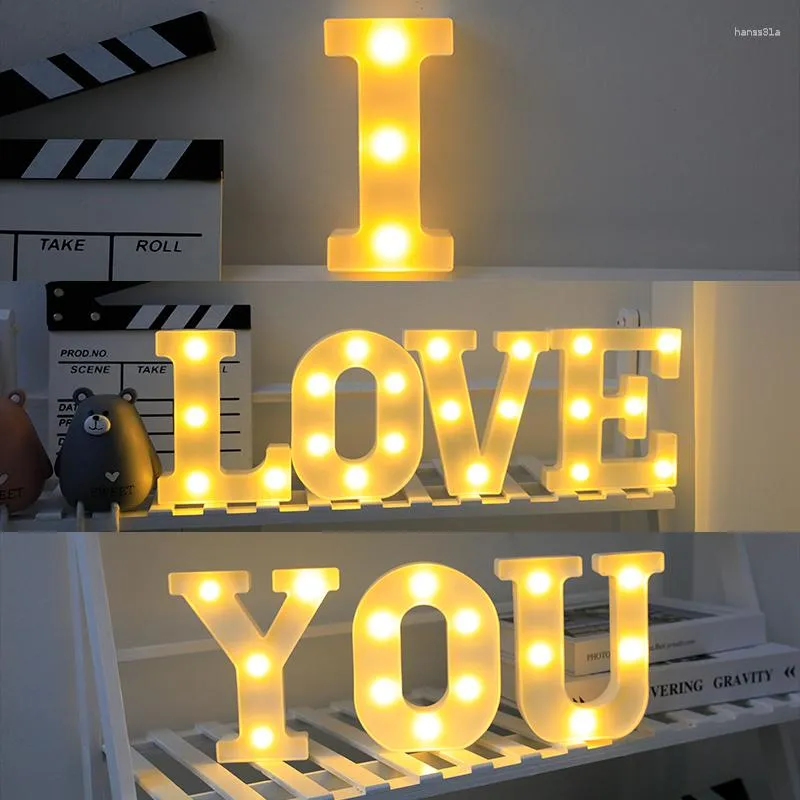 Decorative Figurines Alphabet Letter LED Lights Luminous Number Lamp Decor Battery Night Light For Home Wedding Birthday Christmas Party