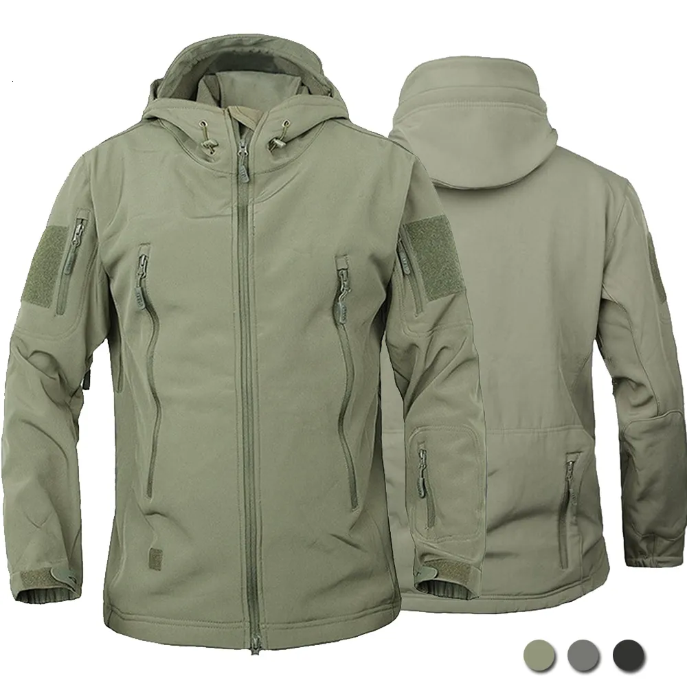 Vestes pour hommes militaires en plein air hommes peau de requin coquille souple tactique imperméable coupe-vent armée veste de combat à capuche Bomber manteaux 230906