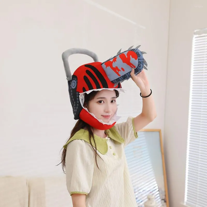 Beralar Peluş Cosplay Hat Chainsaw Costume Giyim Headgear kumaş komik dekoratif parti pervane