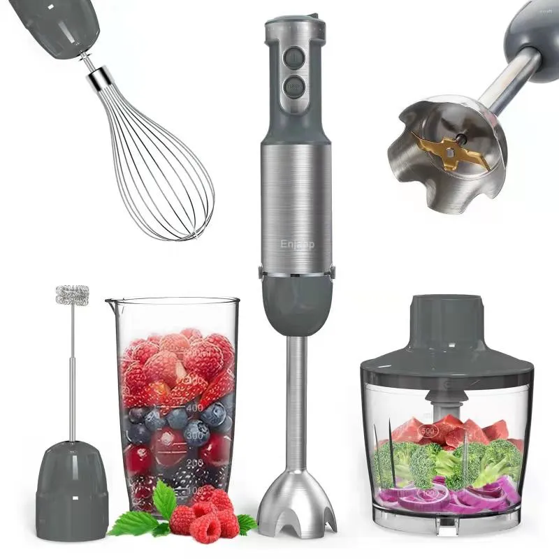 Frullatore 4IN1 800W Montalatte manuale Frusta per uova Con tritatutto da 500 ml/Contenitore da 600 ml Spina americana 120 V