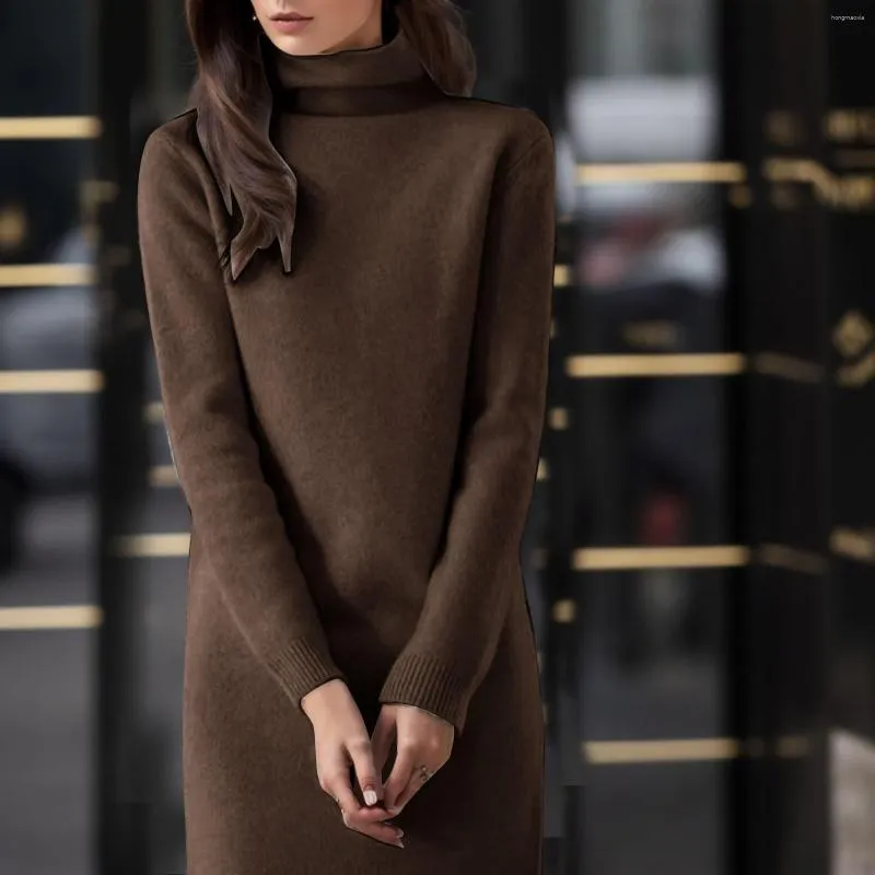 Casual Knee-Length Polyester Sweater Dress for Women with Turtleneck and  Flutter Sleeves from Dhgate Basic & Casual Dresses - price 33.42