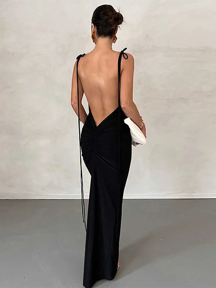 strapless open back dress Backless Short Party Dress with Fringe