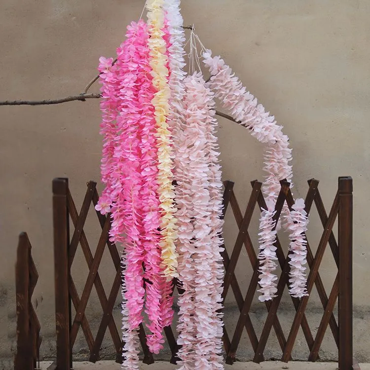 DIY Wedding Arches wall corridors Flower string Backdrops Decoration Orchid Flower Silk Wisteria Vine Artificial Wreaths wedding Photo Props