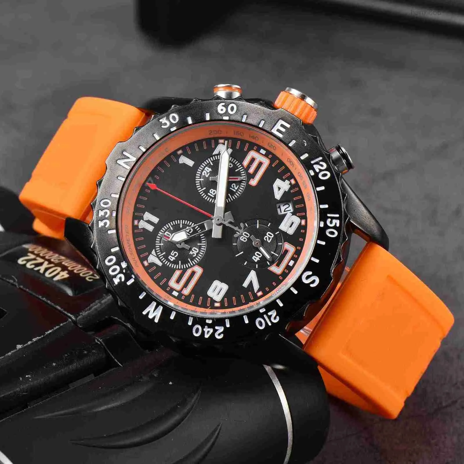 Top luxe hommes Quartz Endurance Pro Avenger chronographe 44mm plusieurs couleurs caoutchouc hommes verre bracelet