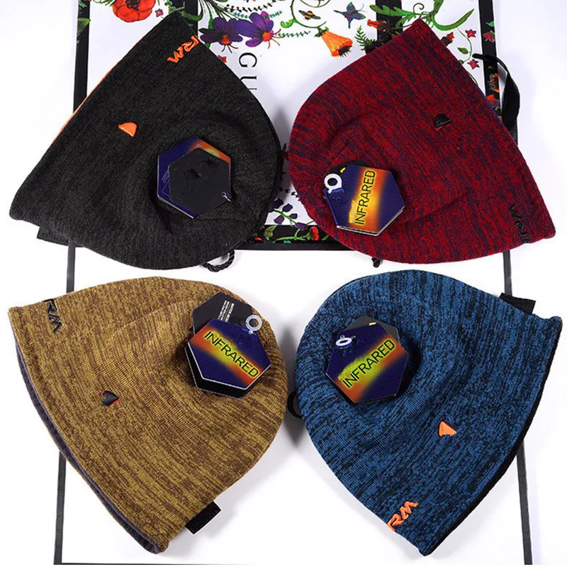 Шапки унисекс, модные двусторонние вязаные шапки с буквами, зимние флисовые шапки с черепом, двусторонний капот, дизайнерская шапочка, вязаная шапка на открытом воздухе