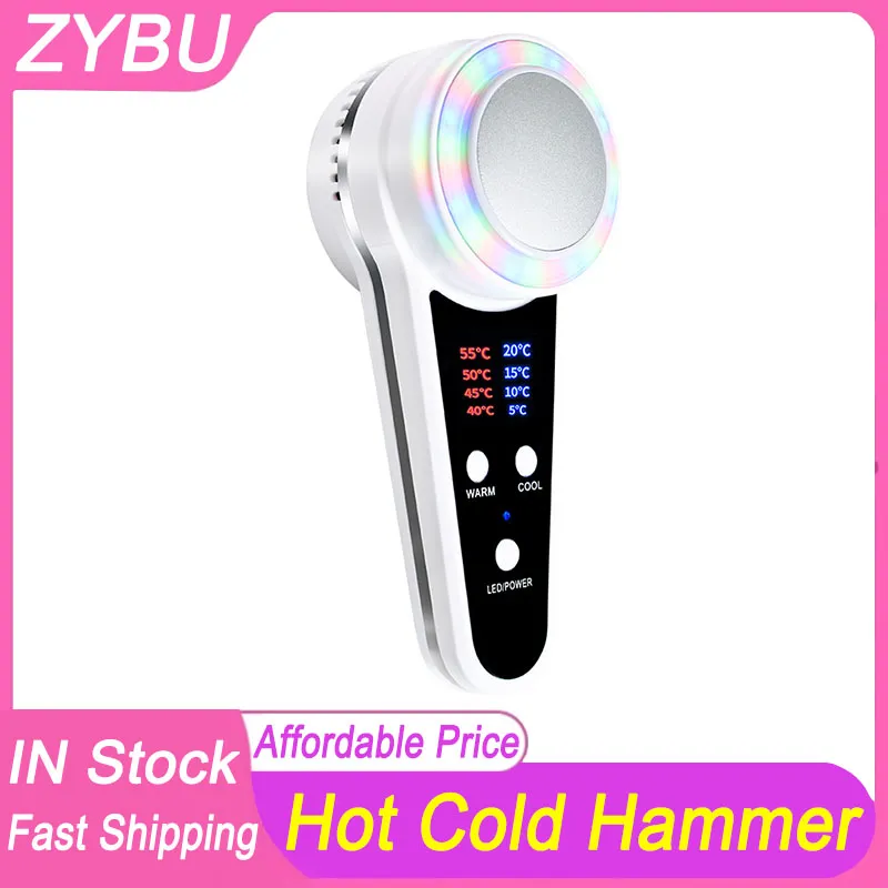 Face Care Device Anti-aging Hot Cold Hammer Cryo therapy Blue Photon Acne Treatment Skin Beauty Massager Lifting Rejuvenation LED Light Therapy