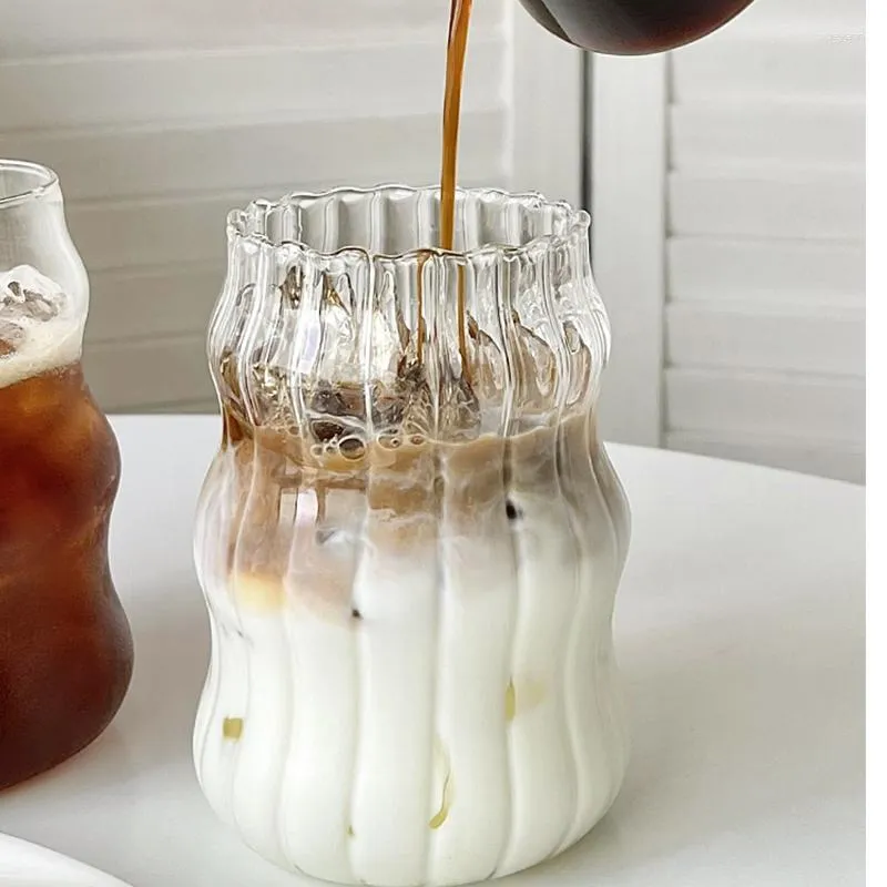 Vinglas Glasskopp Knubbig kaffe cola mugg Handgjorda kalsser hushållsvärmebeständig stor kapacitet latte