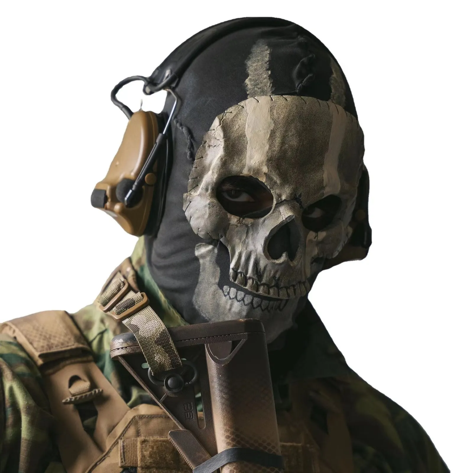 Unisex Horror Ghost Skull Mask Ghost Call of Duty Latex Headgear