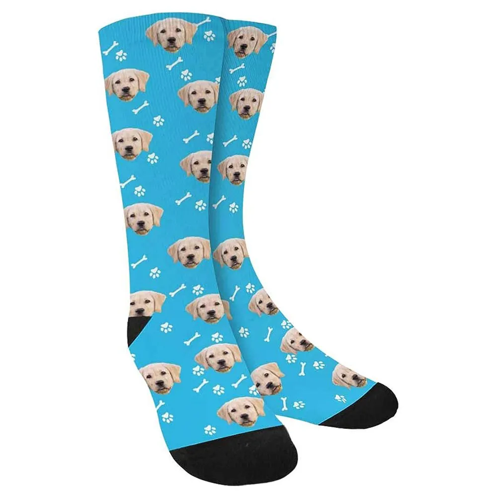 Benutzerdefinierte Gesichts-Foto-Socken – Drucken Sie Ihr Hund, Haustier, Katze, Bild, Foto – beste personalisierte lustige Crew-Socken-Geschenke für Männer und Frauen