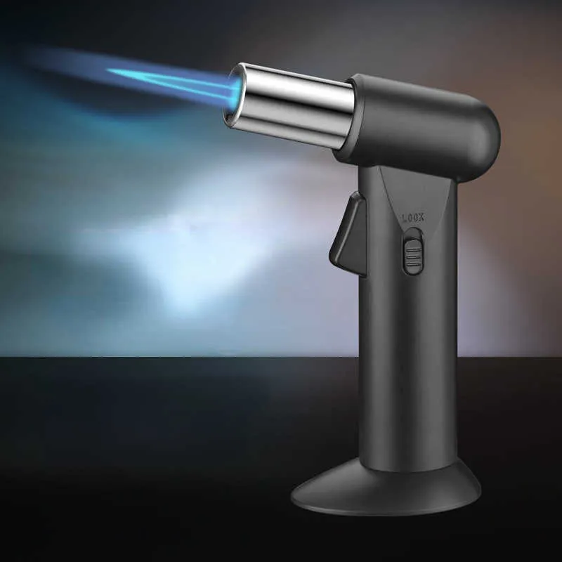 New Straight Large Flame Spray Gun Inflatable Windproof Lighter 2QSL