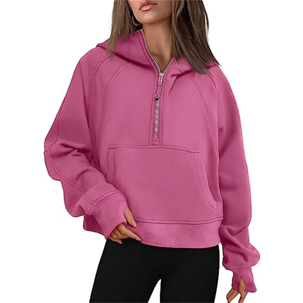 S cuba Ilululemen-08 Lemon Hoodies Sweatshirts Autumn Winter Yoga Suit Scuba Hoodie Half Zip Women's Sports Sweater Loose Gym_voghion.com