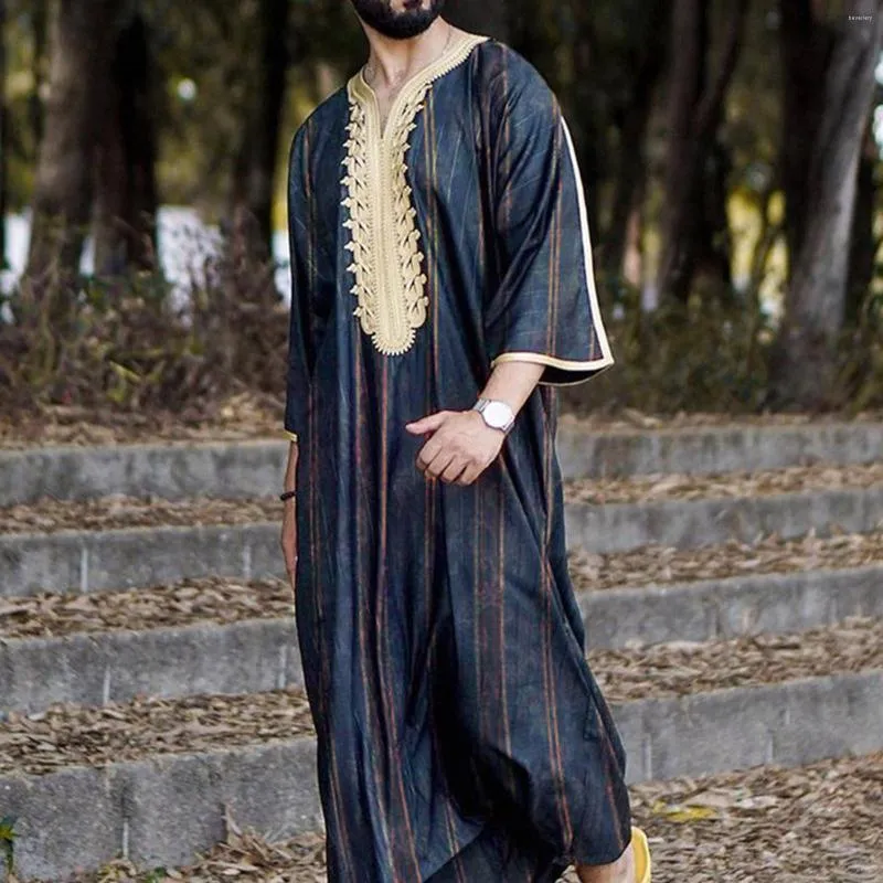 Mens Long Sleeve Soft Bathrobe Nightshirt Kaftan Dressing Gown Nightwear  Pajamas | eBay