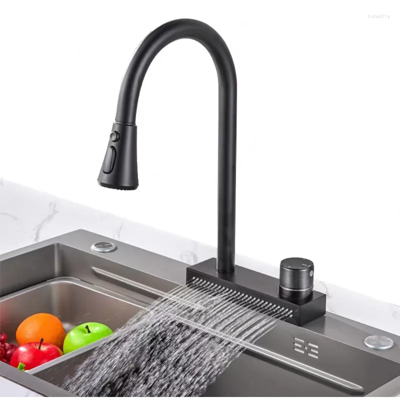 Kitchen Faucets Faucet Waterfall Sink Cold Water Tap Single Hole Stainless Steel Accessories