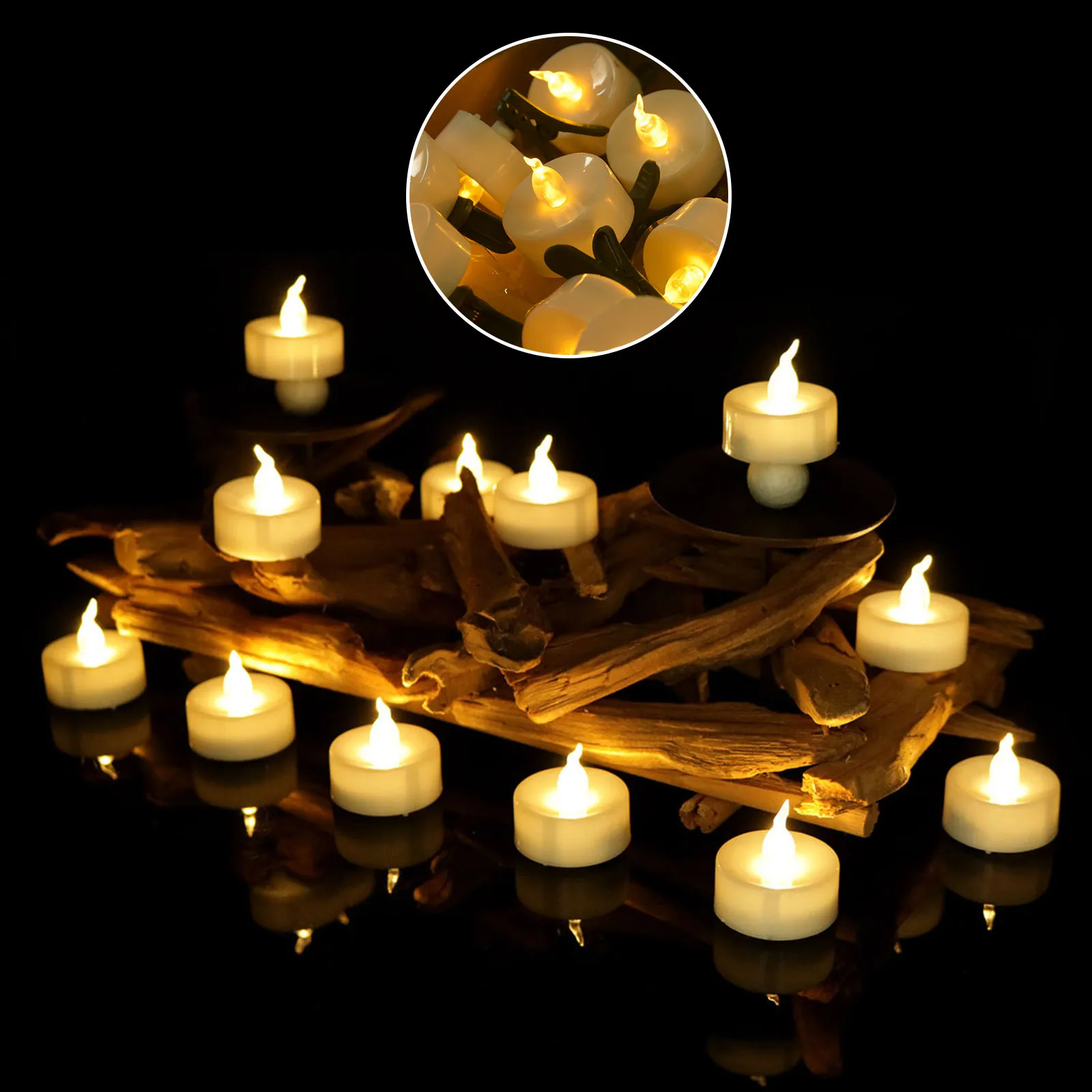 LED Tea Lights Battery Operated Flameless Votive Tealight Landle Flimrande glödlampa Ljus små elektriska falska te ljus realistiska för bröllopsbord gåva romantisk