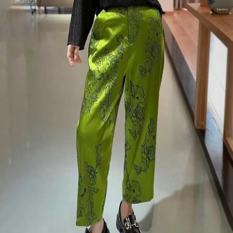 2023 Spring Chinese Style Rayon Embroidered Jacquard Melina Pant