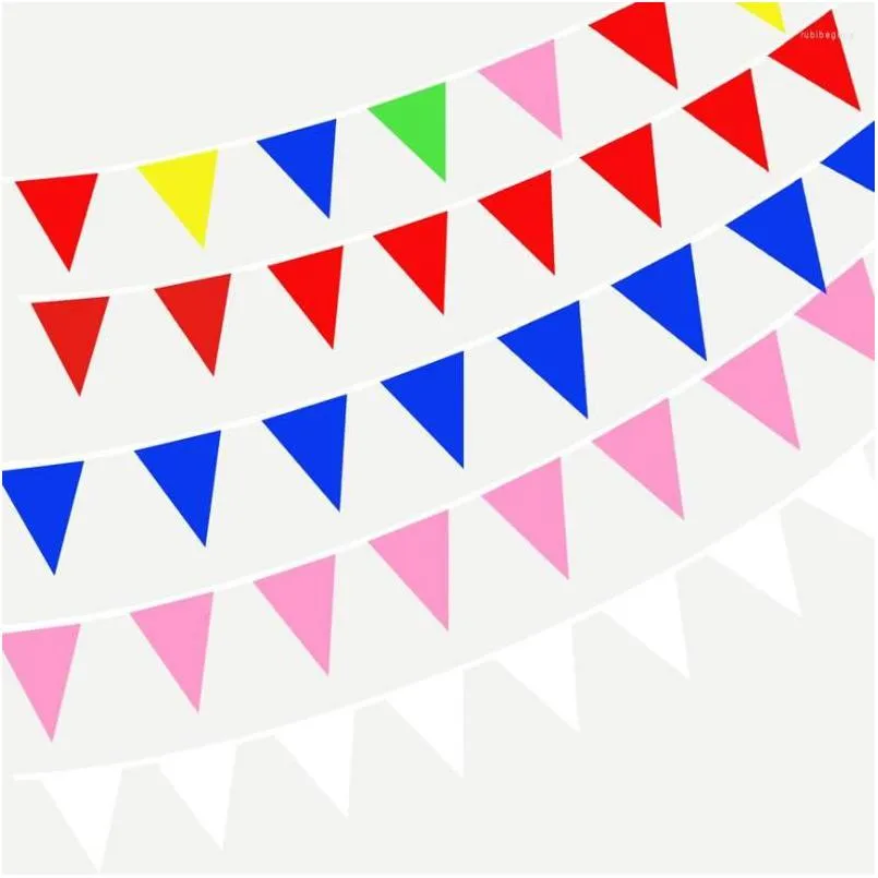 Party Decoration 13 Style 20 Flags Pink Silk Fabric Bunting Pennant Banner Garland Personlighet Birthday Wedding Home Accessories Dro Dh9ot
