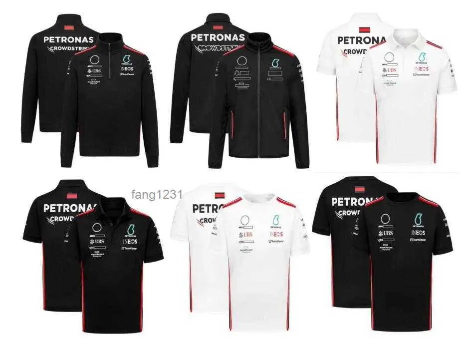 2023 Ny F1-formel racing hoodie sommar kortärmad polos kostym anpassad med samma stil 8apk