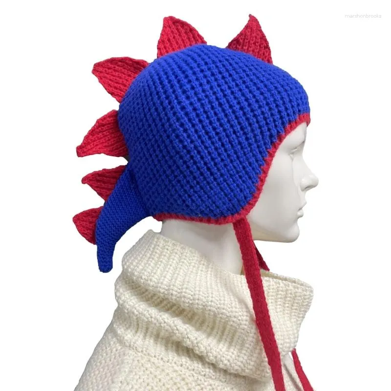 Berets Dinosaur Earflap Hat Beanie Partyhat Halloween Funny Knit Roman Knight