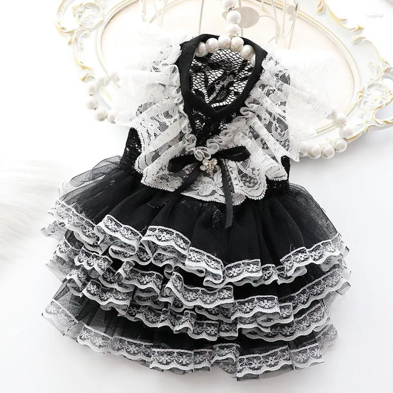 Vêtements pour chiens Lolita Princess Robe Petit Pet Vêtements Mignons Jupe Chiens Vêtements Chat Imprimer Mince Été Blanc Chihuahua