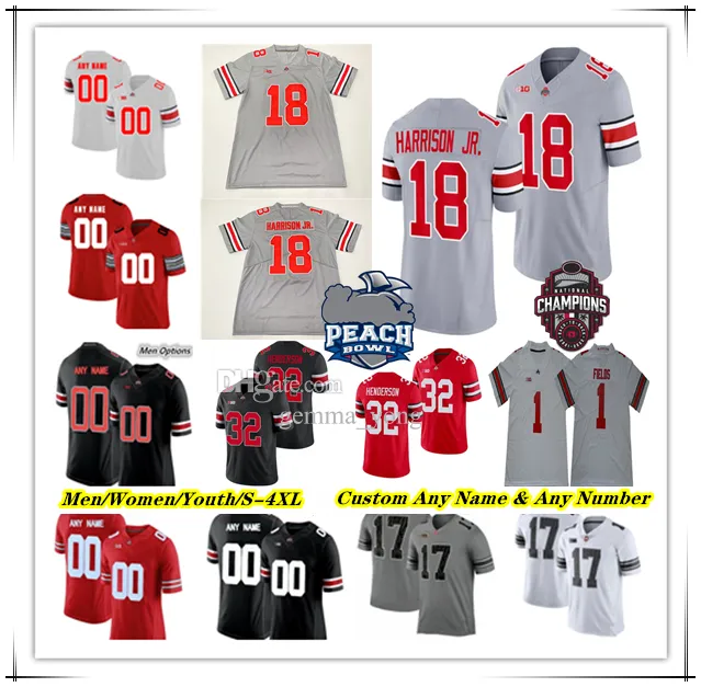 NCAA Ohio State Buckeyes OSU College Football Jersey Julian Fleming Miyan Williams Steele Chambers Carnell Tate Dallan Hayden Devin Davison Igbinosun Styles