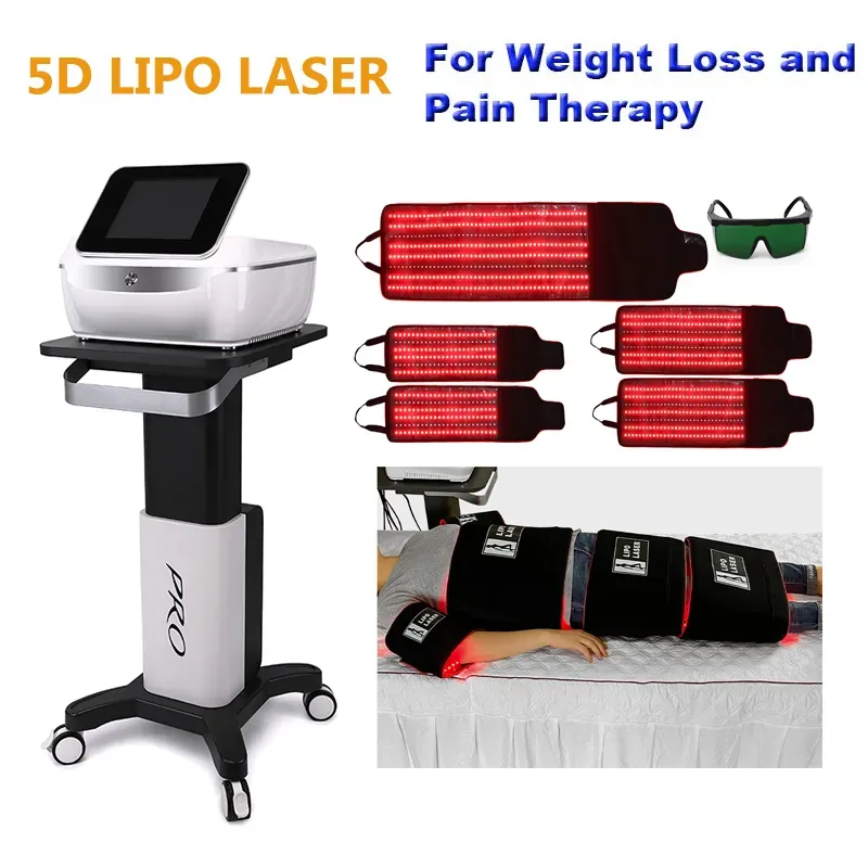 New 5D Lipo laser Slimming Machine Fat Loss Body Shape Dual Wavelength 650nm 940nm Cellulite Reduction Pain Therapy Equipment Sa