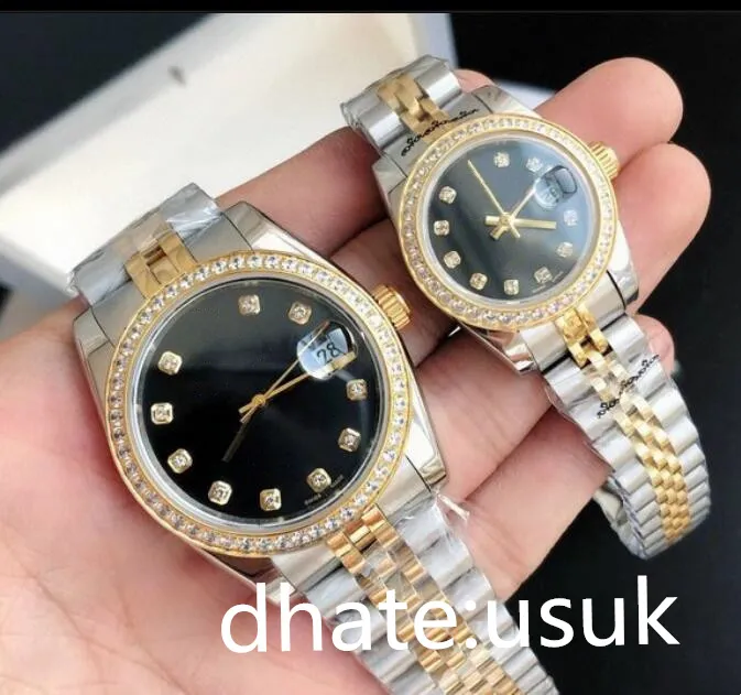 Fashion Watch Classic Diamond Black/Green Dial Automatische Bewegung 28/36/41 mm geriffelte Lünette Herren Uhren Super Luminous Lovers Frauen WASSCHABE PAULE STYLE