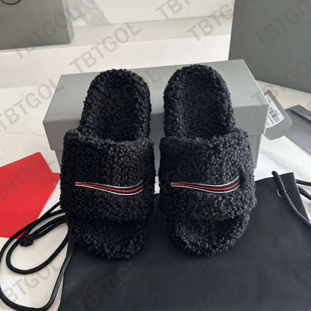 Women Men Fur Slides Designer Winter Slippers Fashion Snow Letters Sandals Eu 35 46 With Box NO469