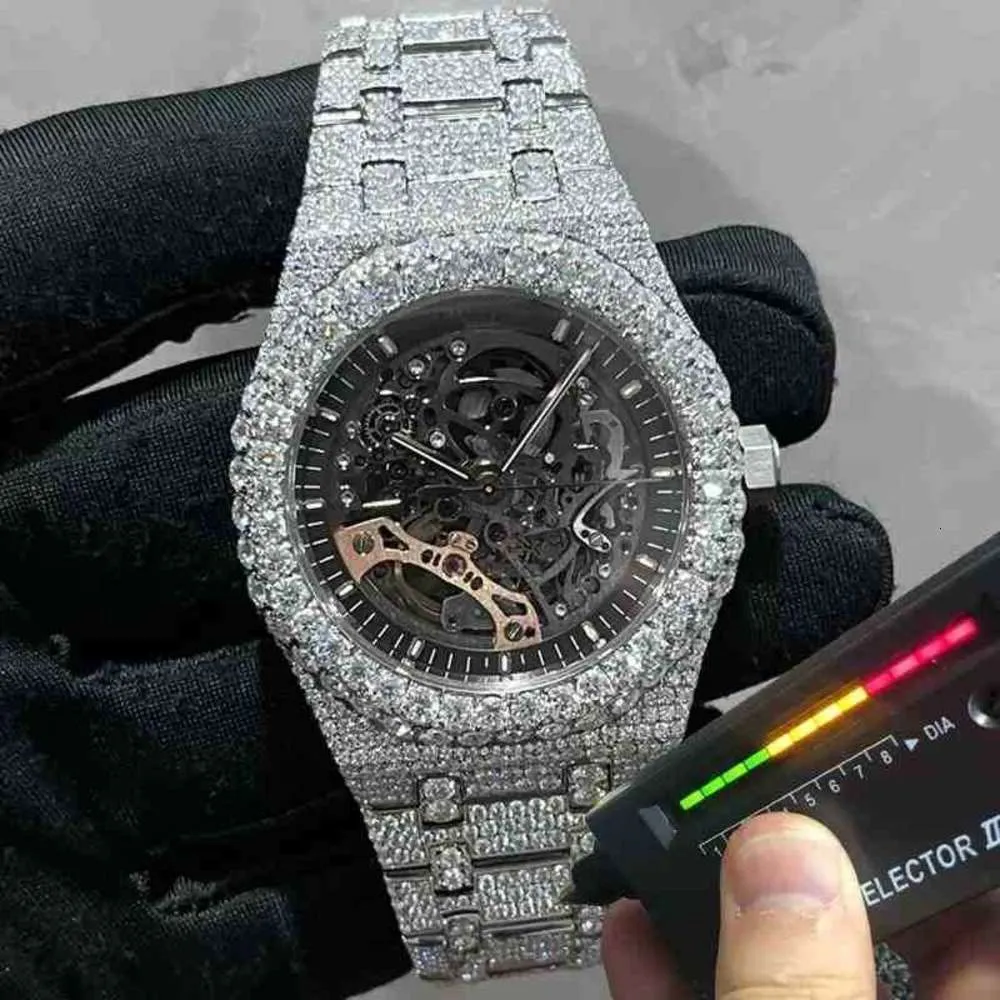 VV80 KLWD Polshorloge 2022 Nieuwe versie ston Skeleton Watch PASS TT Heren diamanten Topkwaliteit Mechanisch ETA-uurwerk Luxe Iced Out Sapphi