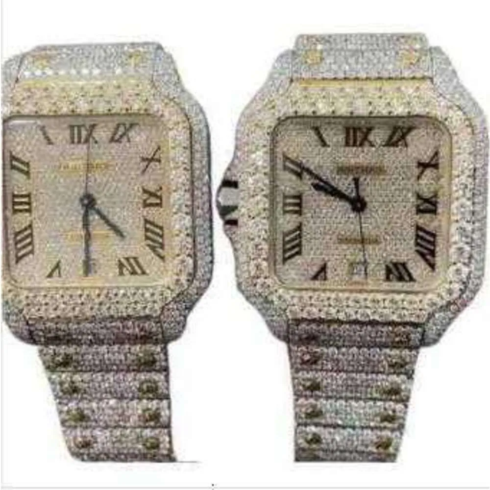 APはAPSファクトリーフルモソナイトダイヤモンド04Z8腕時計メンズメカニカル41mmでダイヤモンドがちりばめられたスチールファッションブシン腕立てしゃく