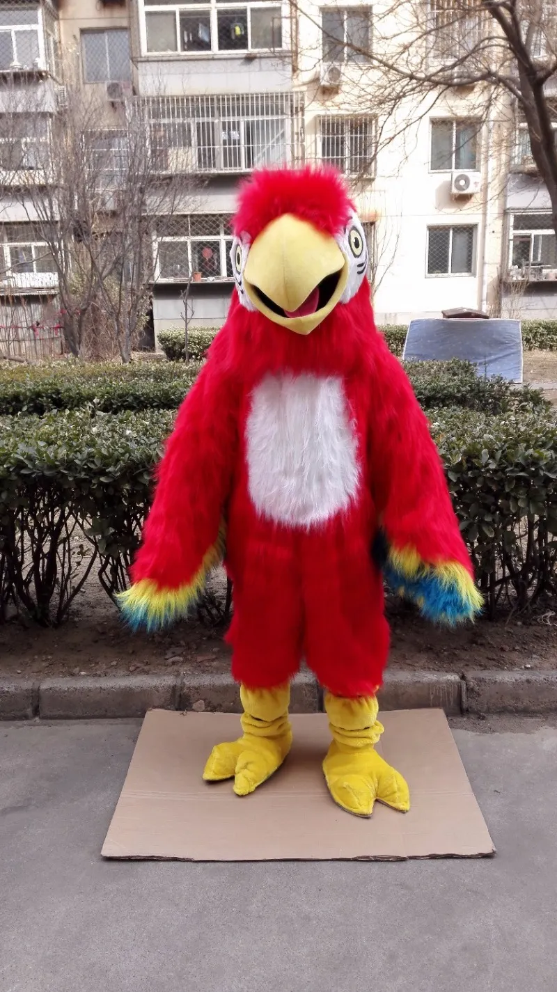 Plush Red Parrot Mascot Coftume Custom Awanced Costume anime kit Mascotte them