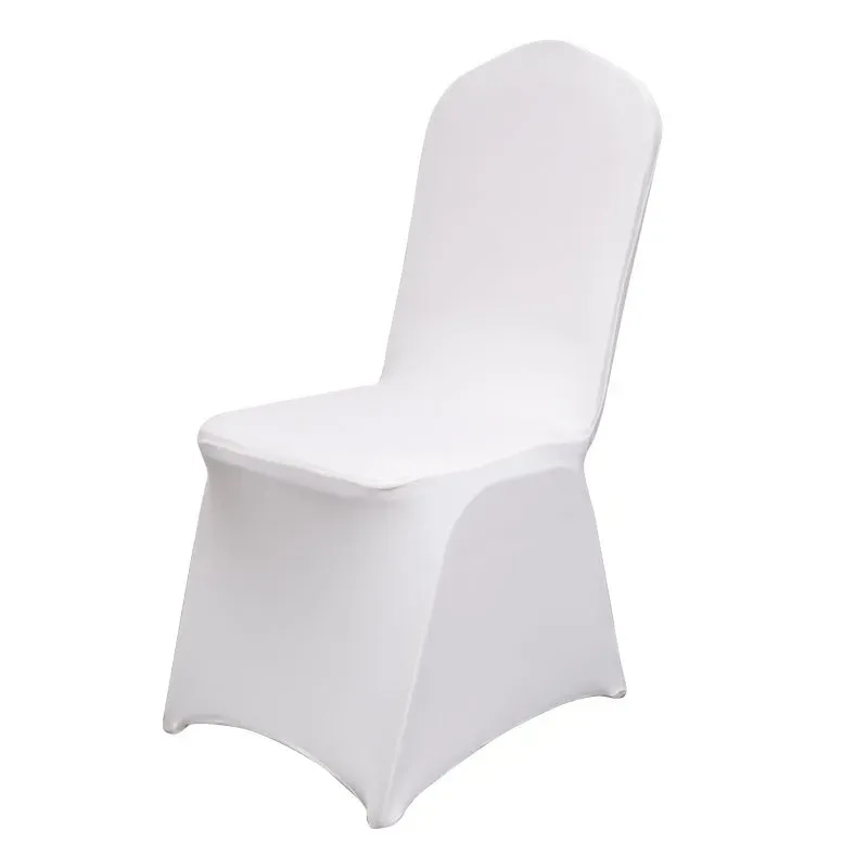 10 pçs branco capa de cadeira de casamento universal estiramento poliéster elastano elástico capas de assento festa banquete hotel jantar suprimentos all-match
