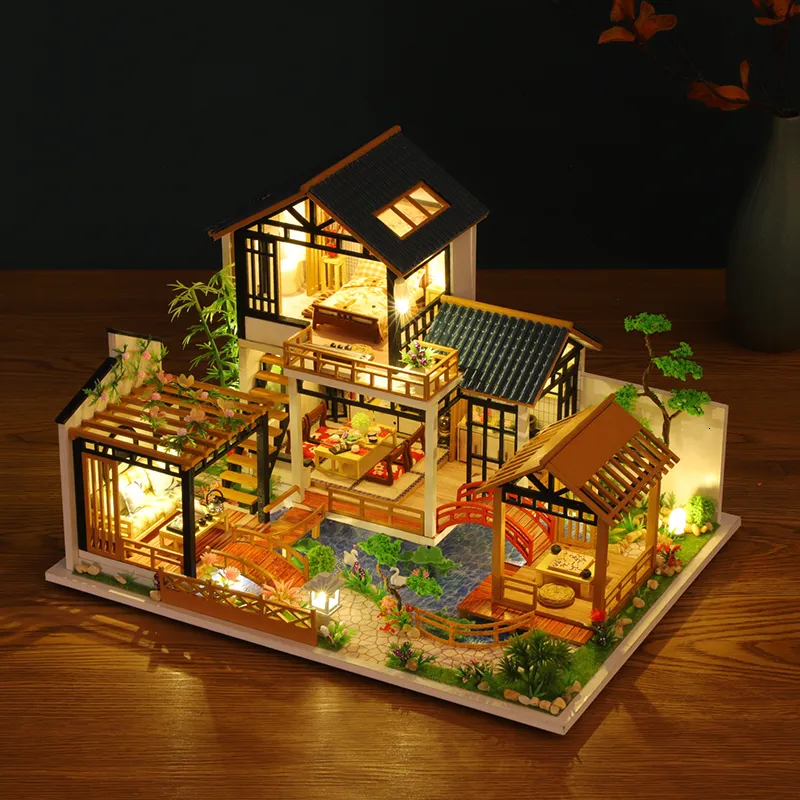 인형 집 액세서리 DIY 인형 집 커버 미니어처 모델 빌딩 블록 어린이 장난감 미니어처 인형 집 미니어처 나무 장난감 230905