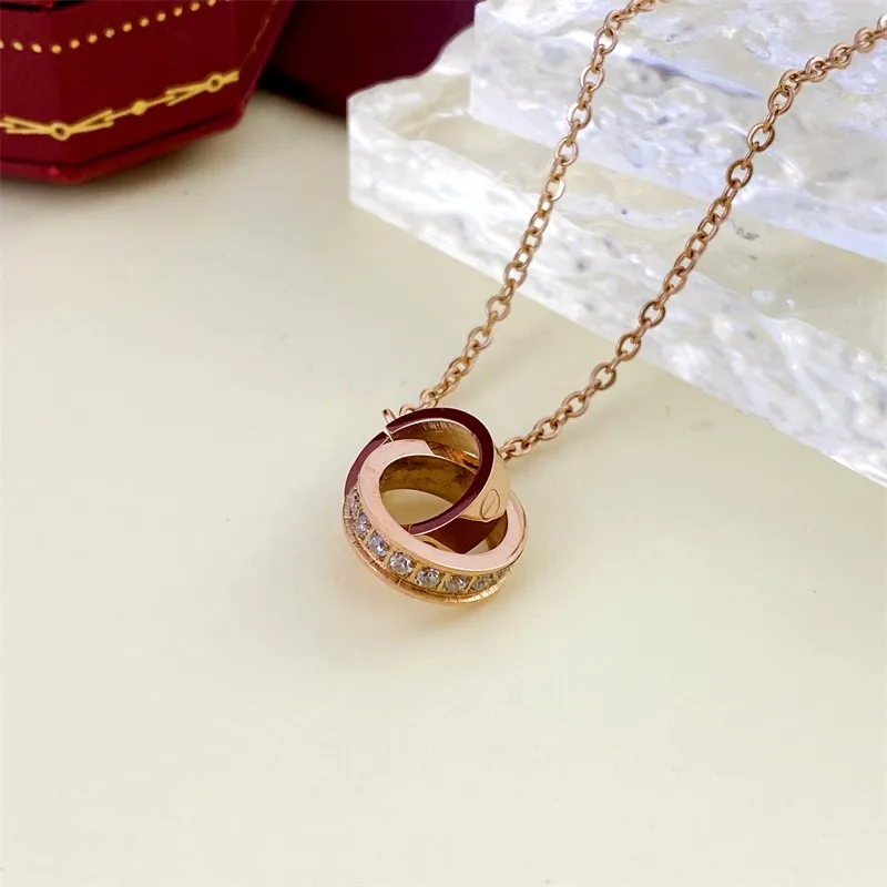 necklaces for women necklace for men stainless steel designer jewelry fashion double circle chains suitable for daily outfit