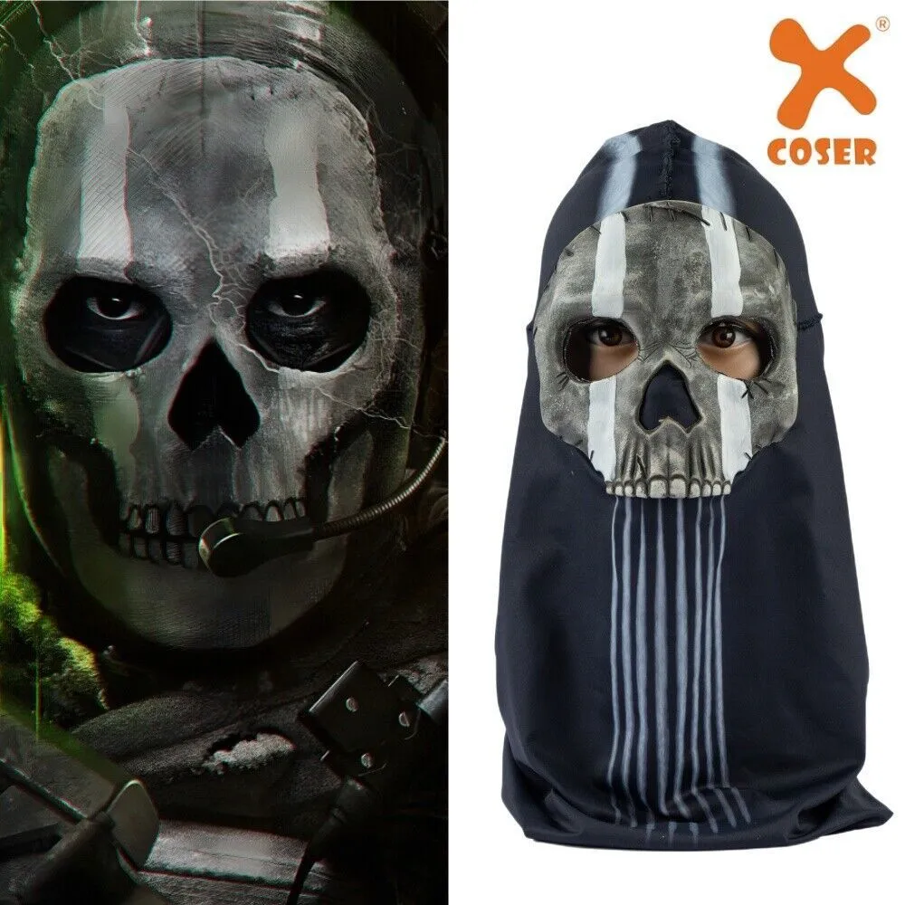 Máscaras de fiesta Xcoser Game Call of Duty Warzone Balaclava Skull Ghost Máscara completa Accesorios de cosplay para Halloween 230905