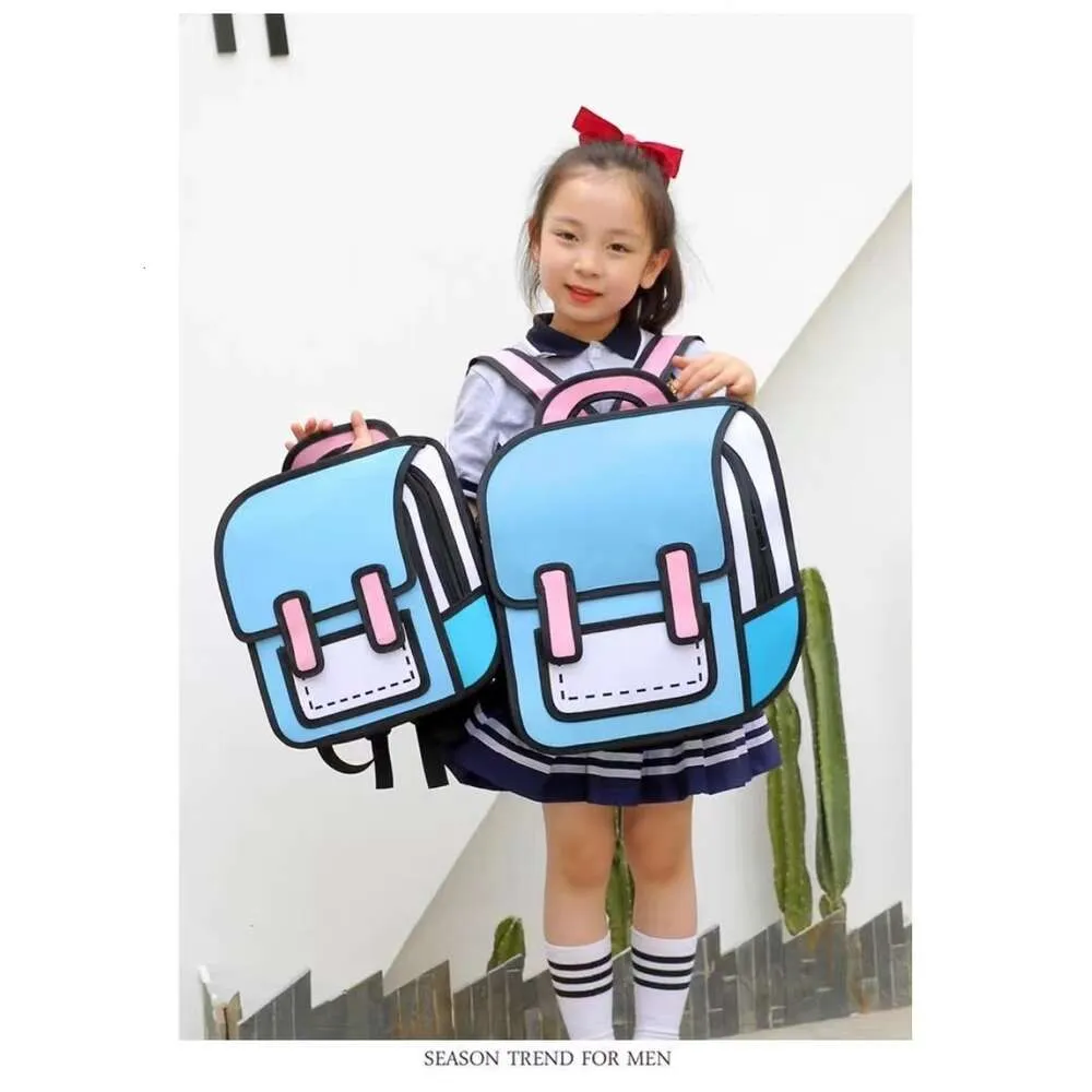 Kawaii 2D Cartoon Backpack - Cute Y2K Anime School Bag