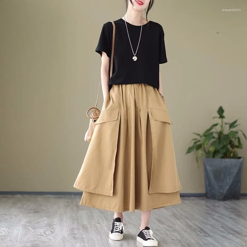Mid length top cotton skirts