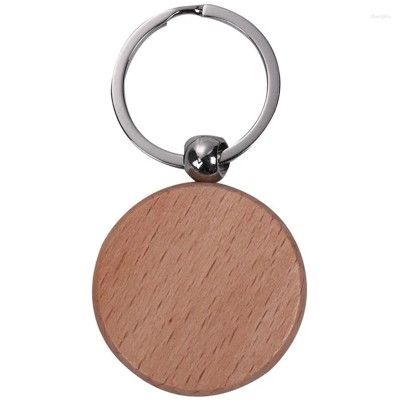 zhenjiliu 100 Blank Wooden Wooden Keychain - DIY Custom Key Chains with Anti-lost Tags - Mixed Design - Perfect Gift