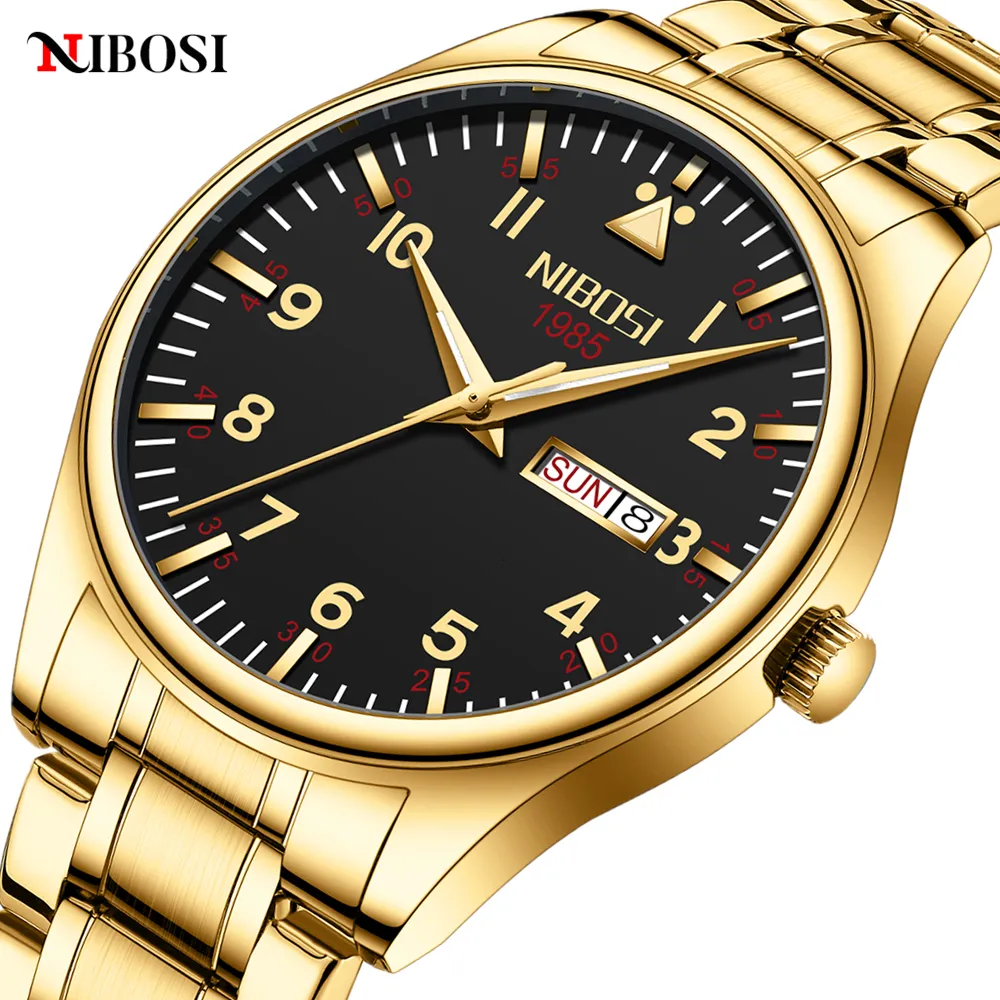 Montres-bracelets NIBOSI Casual Hommes Montres Top Marque De Luxe Ultra Mince Quartz Montre pour Hommes Maille En Acier Simple Affaires Relogio Masculino 230905