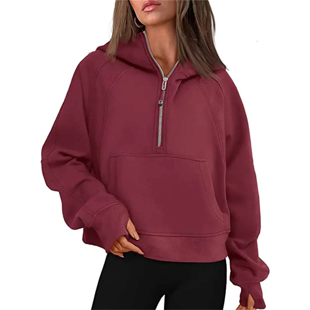 S cuba Ilululemen-08 Lemon Hoodies Sweatshirts Autumn Winter Yoga Suit Scuba Hoodie Half Zip Women's Sports Sweater Loose Gym_voghion.com