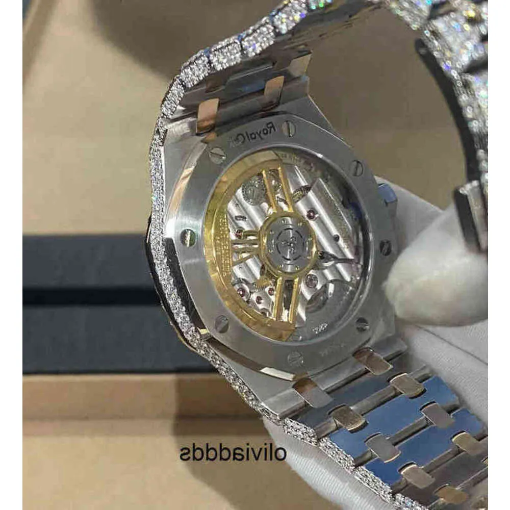 3DCG 0Y1X CASHJIN Icedout Watch Men Luxury Wrist Watch Bling Iced Out VVS Moissanit Diamond Watch D2M208RAHP