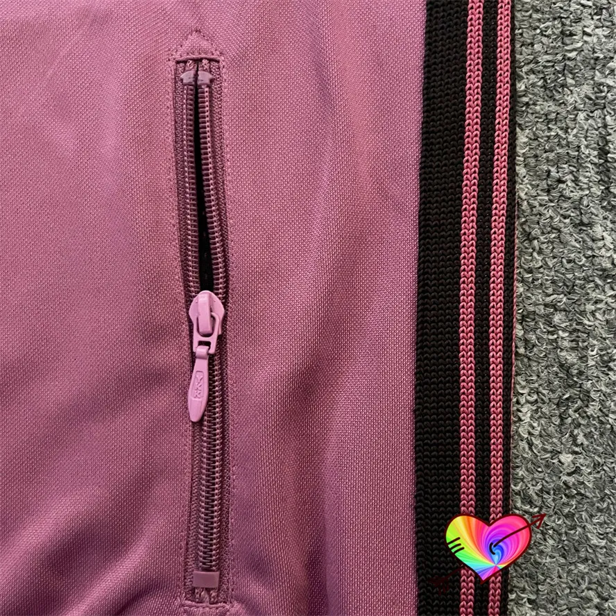 Dark Pink Needles Track Jacket Knitted Stripe AWGE Poly Dark Pink Needles Track Jacket Knitted Stripe AWGE Poly