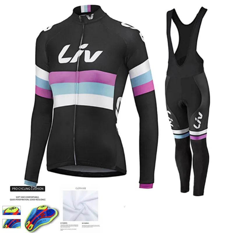 Radfahren Jersey Sets LIV Frauen Anti UV Frühling Langarm Set Mountian Fahrrad Kleidung Ropa Maillot Ciclismo 230905