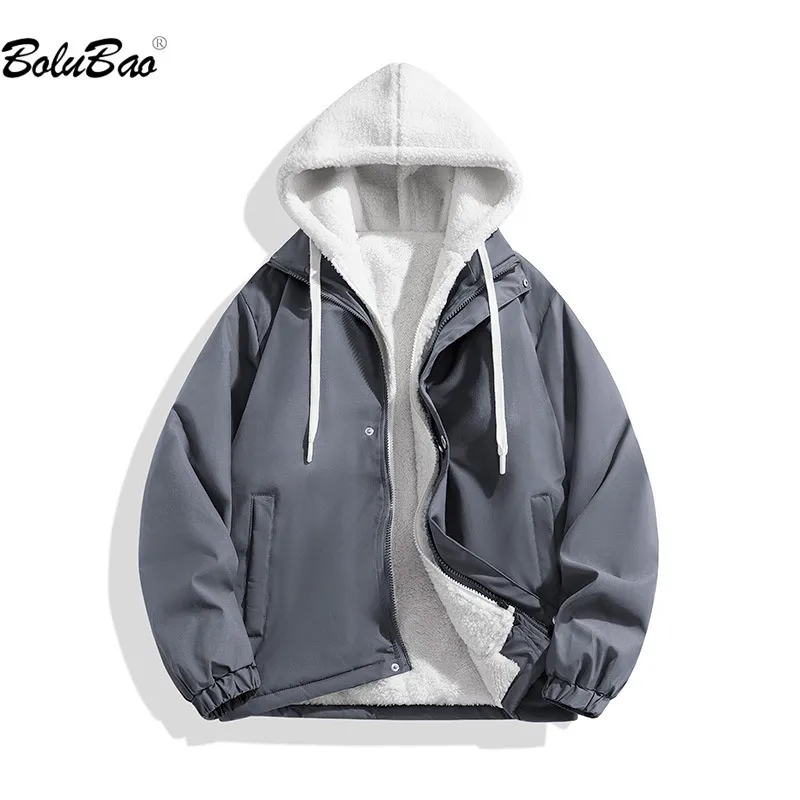 BOLUBAO – veste d'extérieur décontractée pour homme, couleur unie, faux deux manteaux chauds à capuche, Design de haute qualité, 230906