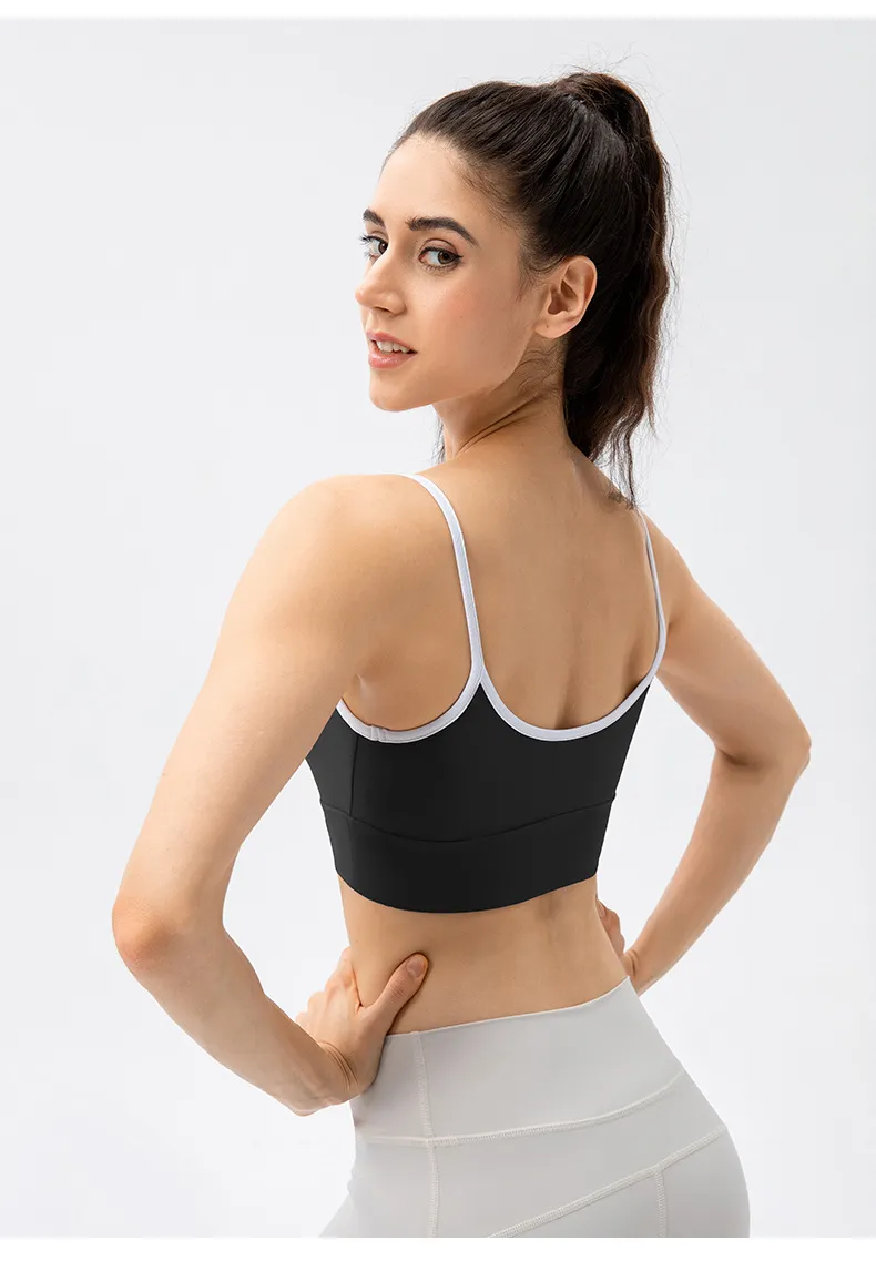 Yoga Outfit Women Strappy Sport Bra Sexy Nude Feel Criss Cross Front  Wirefree Fitness Padded Low Impact Spaghetti Strap Gym Crop Top